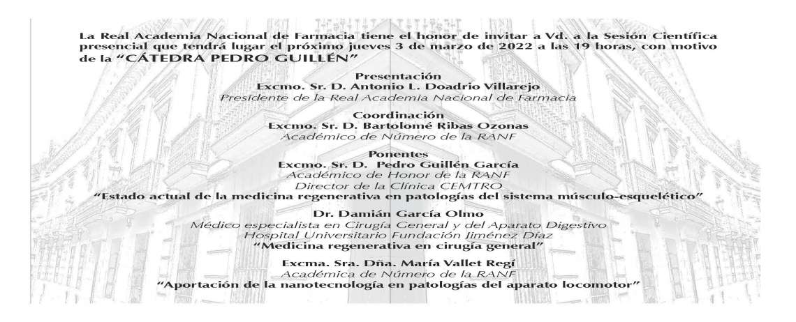 Scientific Session. “Cátedra Pedro Guillén”. RANF - 2